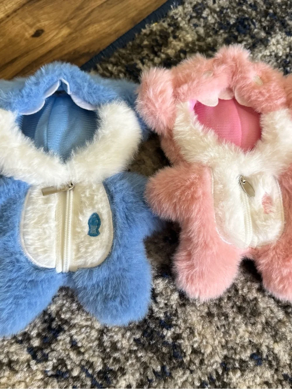 Plush Fleece Hooded Kids Accessory - Blue or Pink